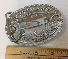 Belt Buckle Long Horn Cattle Cow Bull Aluminum Copper Plated Cowboy & Sugar Bowl