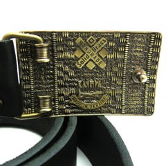Brass belt buckle Plakhta, Ukrainian traditional ornament embroidery gift buckle