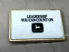 Vintage John Deere Belt Buckle Leadership You Can Count On Metal Tile