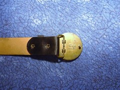 Vintage Lee Dodgers Baseball Belt Buckle with Leather Belt, Size 30-32