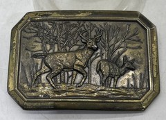 Vintage 1976 Great American Buckle Co Deer Stag Limited #520 USA 3.5×2.25”
