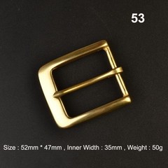 35mm Pin Single Prong Clip Buckle for Men Leather Belt Replacement Retro Brass