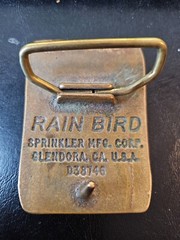 Vtg Rain Bird Logo Brass Belt Buckle