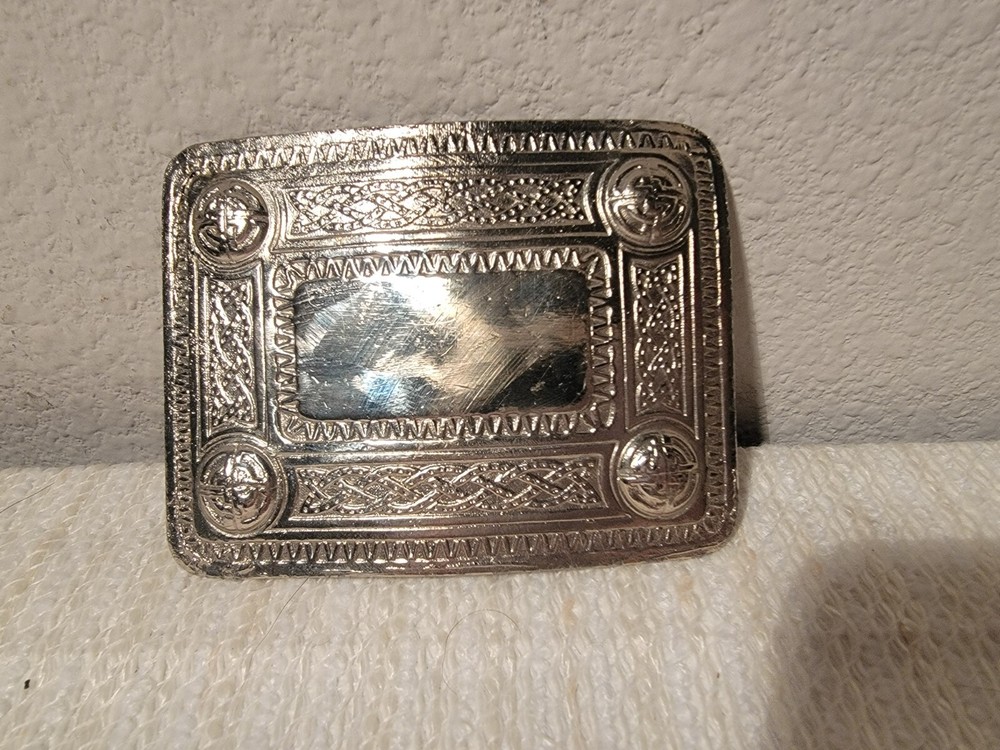 Kilt Belt Buckle Thistle 4 Dome Mirror Design/Celtic design kilt belt Buckle