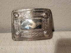 Kilt Belt Buckle Thistle 4 Dome Mirror Design/Celtic design kilt belt Buckle