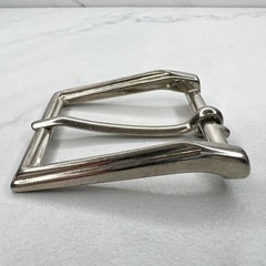Square Silver Tone Simple Basic Belt Buckle