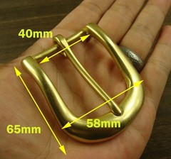 Solid Brass Single Tongue Pin Hippie Belt Buckles for 38mm width belt XH048
