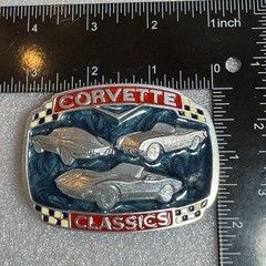 Corvette Classics Belt Buckle Metal Cars Racing Emblem Reissue