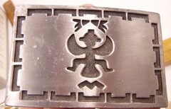 Native American EAGLE DANCER Southwesterm BELT BUCKLE vintage
