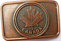 2 vintage Canada belt buckles maple leaf Century Buckle