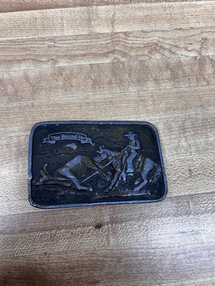70s Cowboy Western Horse Calf Belt Buckle Rodeo