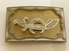 Vintage Shriner Masonic Freemason Rhinestone Mans Belt Buckle