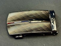 Mens Replacement Dress Style Nos Belt Buckle – Red White Blue Stripe