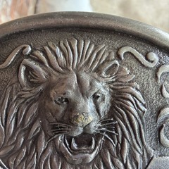 Road King Lion Head 76 Truck Drivers Club Member Belt Buckle MINT. Vintage!