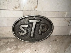 Vintage STP Corporation Belt Buckle With Drilled Hole