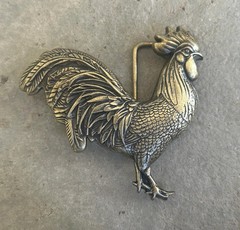 Brass Rooster Belt Buckle Country Western Chicken Art Cowboy Rodeo Gift Buckle