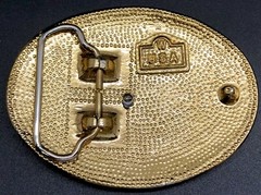 Men&rsquo;s W USA Square-Dancing Western 2-Tone Oval Belt Buckle (RF1064)