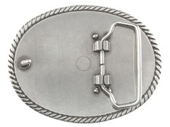 Western Cowboy Bright Gold Rope Edge Engraved Belt Buckle fits 1-1/2&Prime; Strap