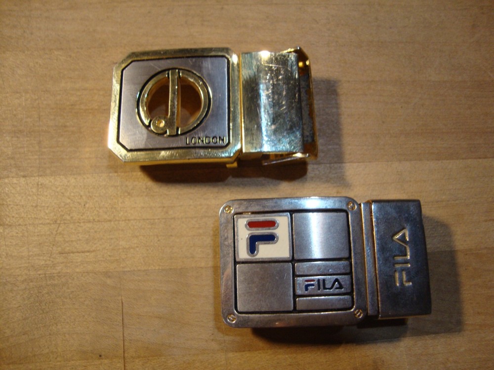 Dunhill & FILA Logo Men&rsquo;s Belt Buckles Vintage lot of 2