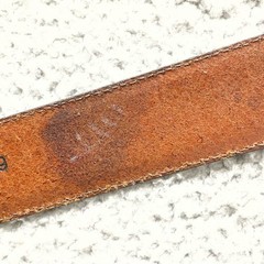 VTG Brighton Leather Belt Size M Brown Gold Buckle USA Made Chunky Double Keeper
