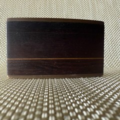 Mid Century Modern Kenneth Reid Buckle Dark Wood Thin Line Brass