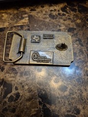 vintage FORD VAN belt buckle SOLID BRASS western 1970s cowboy