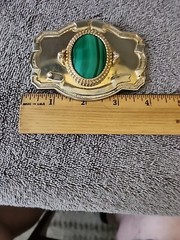 Western Belt Buckle for Men Gold Tone with Oval Stone Insert