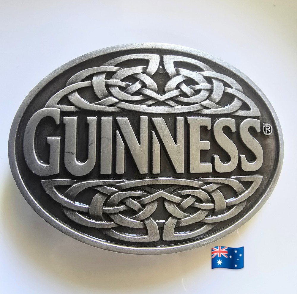 1pce Guinness Silver Colour Metal Alloy Belt Buckle 9×6.5cm Suit 4cm Belt Width