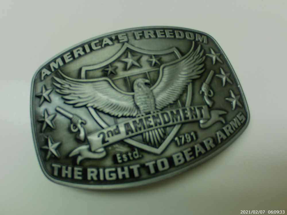 Belt Buckle, America&rsquo;s Second Amendment, The Right to Bear Arms, Guns, Western