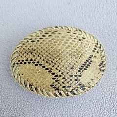 VTG Snakeskin Leather Belt Buckle Western Southern Cream Oval