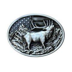 Elk Hunting Outdoors Men&rsquo;s Western Cowboy Belt Buckle Rodeo Wear Fit 1.5&Prime; Belts