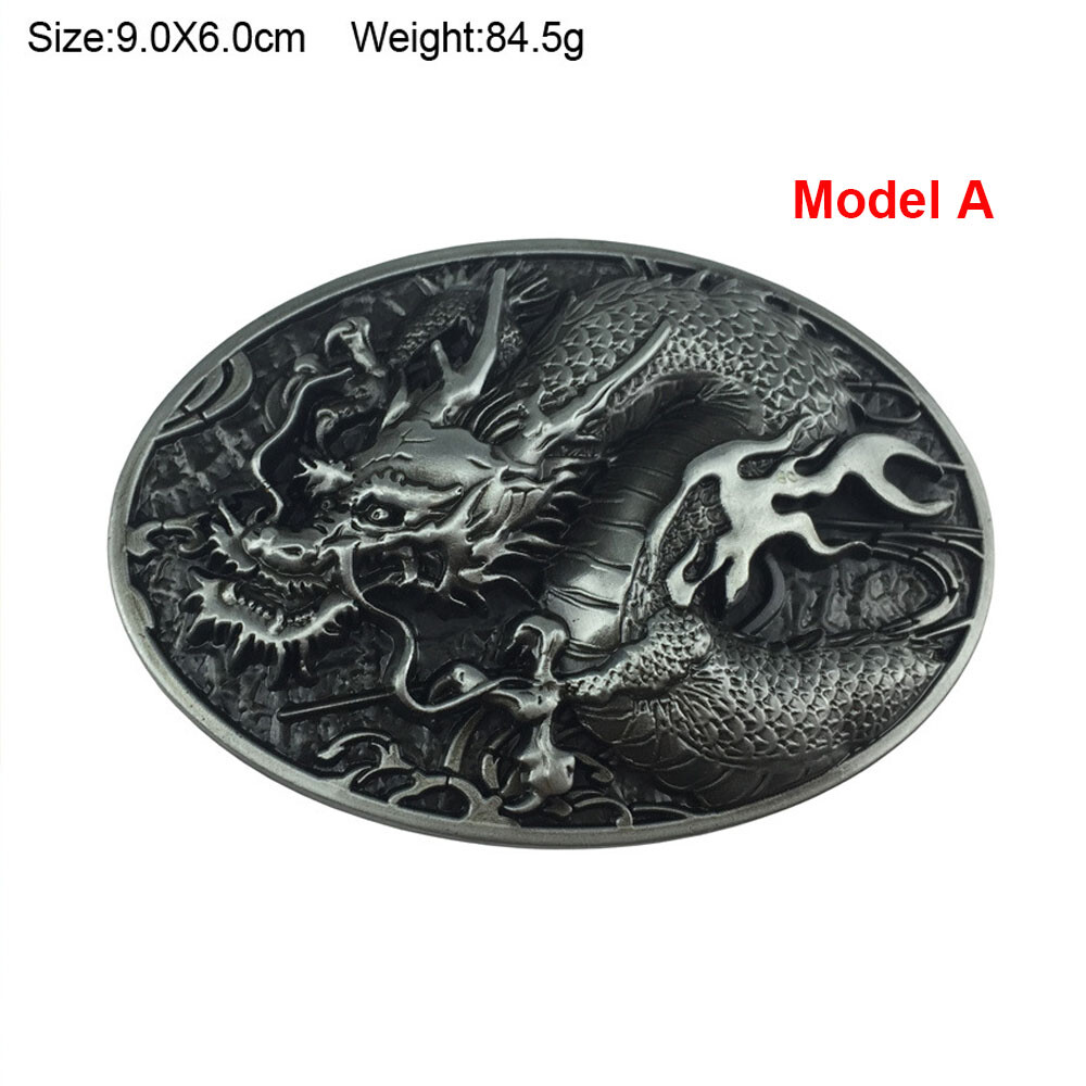 Western Mens Alloy Vintage Fashion Leather Belt Buckle Cowboy Pattern Oval Metal