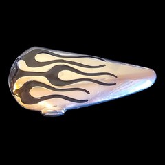 Flaming Motorcycle Tank Biker Belt Buckle Metal & Glossy Black Enamel