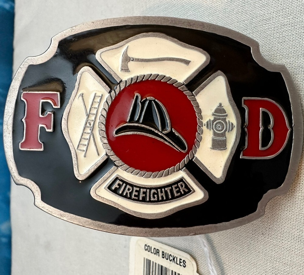 Buckle Bakery Fire Fighter Enamel Belt Color Buckle 1670 Made in USA