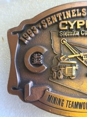Cyprus Sierrita Mine Belt Buckle 1993 Sentinels of Safety Mining Arizona