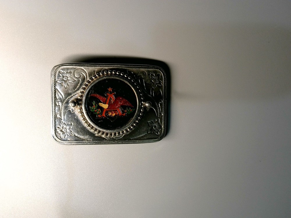 Vintage Masonic Silver Tone Belt Buckle with Eagle & Emblem