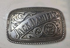 Jack Daniels Belt Buckle Silver Tone Old No.7 Whiskey Western Cowboy Metal 5007