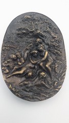 Bergamot Brass Works Large Vintage Brass Belt Buckle Forest Maidens Naked Ladies