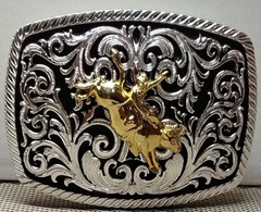 BULL RIDING COWBOY Western Belt Buckle Hebilla Vaquera