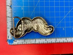 Mustache Novelty Psychobilly Rockabilly Biker Punk Heavy Figural Belt Buckle
