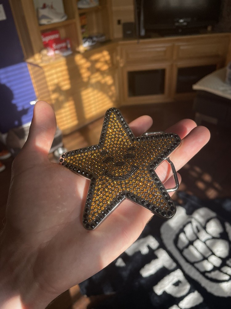 100% Authentic Asspizza Belt Buckle Carls Jr Star Crystals Custom Signed 2021
