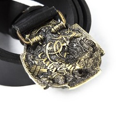 Belt buckle Cossack, Handmade Ukrainian warrior military solid brass buckle