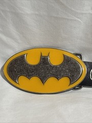 Batman Belt Buckle Graphite and Yellow Glow On The Dark New With Tags