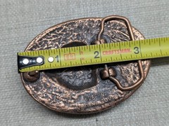 vintage USA made SCOROPION belt buckle WESTERN epoxy COWBOY copper engraved