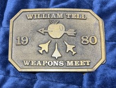 Vintage 1980 Belt Buckle Weapons Meet William Tell