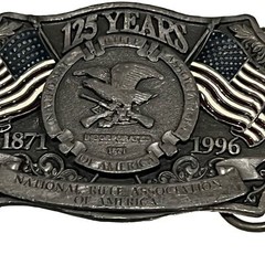 NRA belt buckle National Rifle Association vintage 125 years 1996 Made in USA