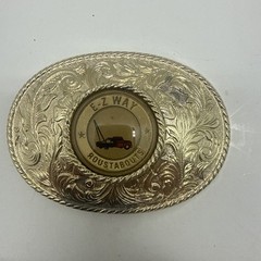 VTg 70s E-Z Way Roustabouts Oklahoma Gold Plated Belt Buckle Work Collectible