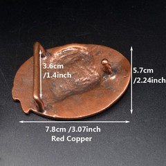 Red Copper Skeleton Skull Design Gothic Men&rsquo;s Belt Buckle (Belt Not Included)