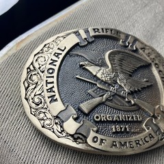NATIONAL RIFLE ASSOCIATION OF AMERICA BELT BUCKLE SOLID BRASS