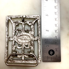 Lot of 2 Western Silver-Tone Belt Buckles Etched Southwest Buckle